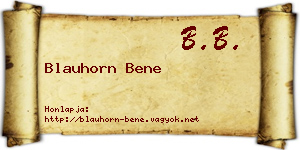 Blauhorn Bene névjegykártya