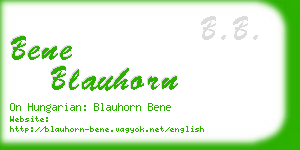 bene blauhorn business card